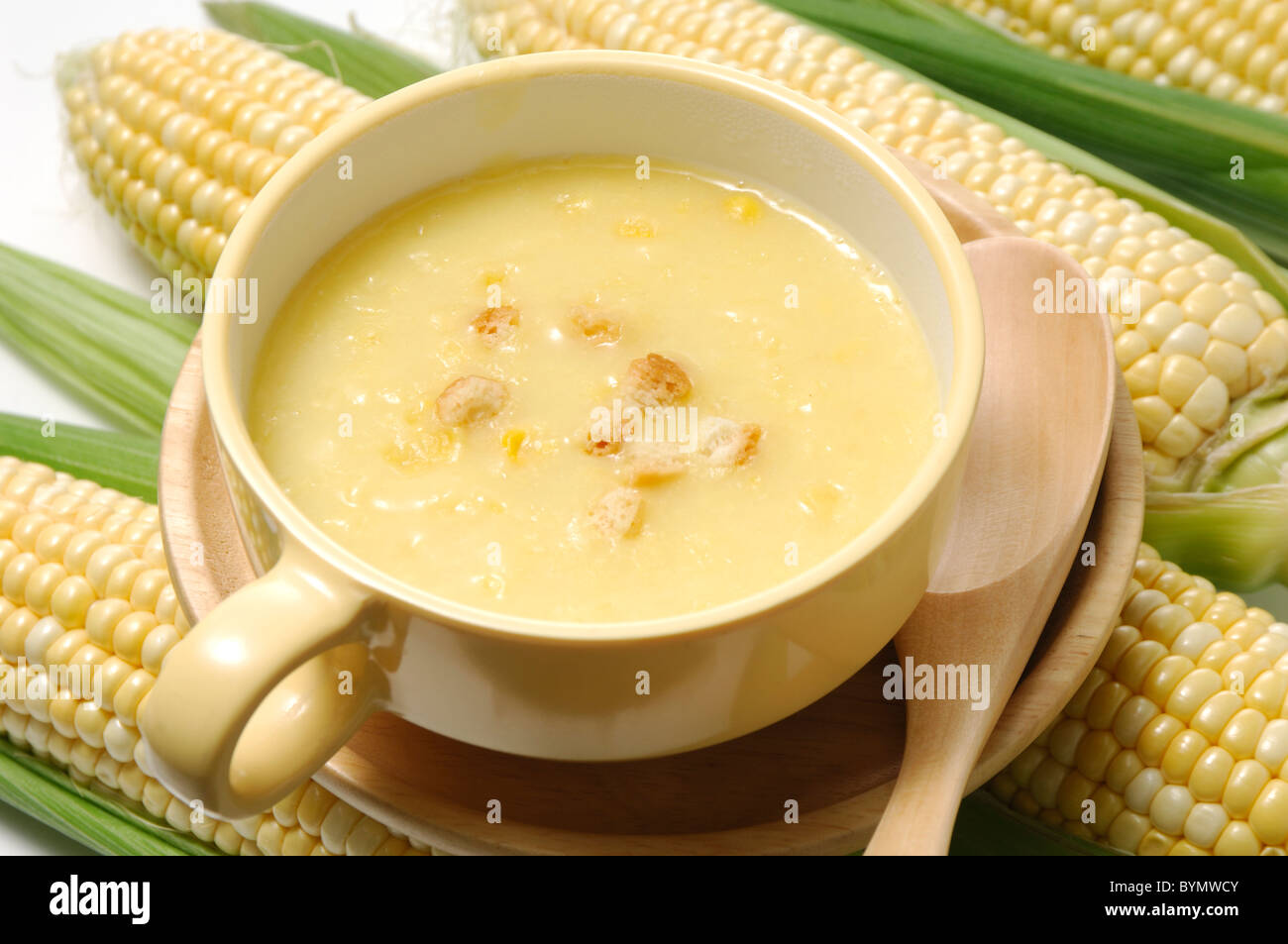 Corn Soup Stock Photo