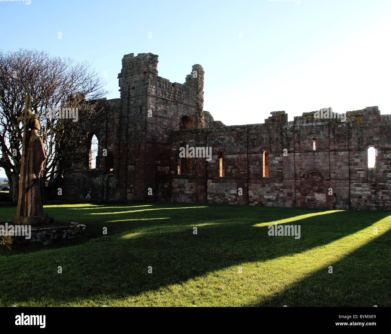 Two days on Holy Island, the island in winter. Stock Photo