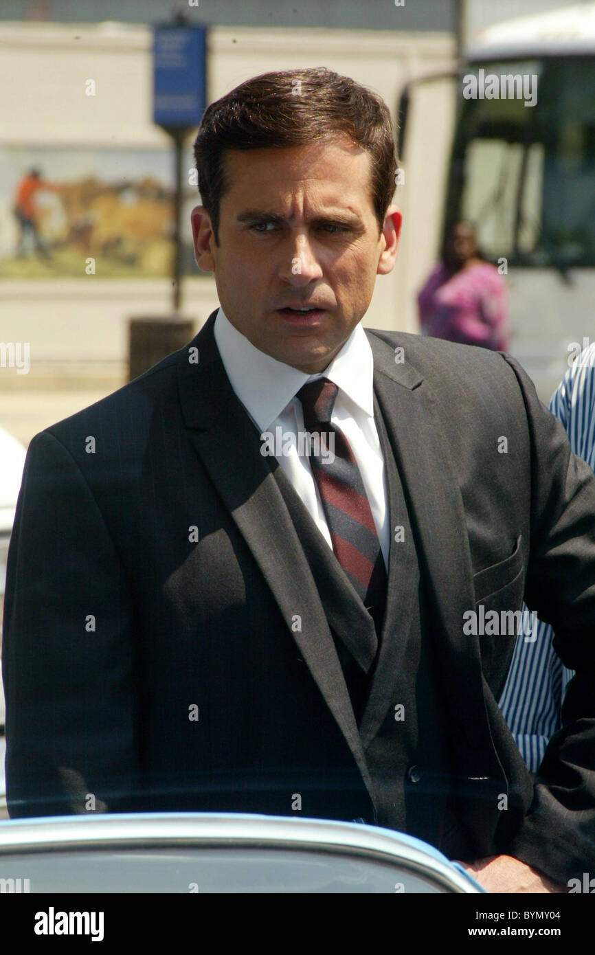 Steve Carell at the film set of his new film 'Get Smart' Washington DC