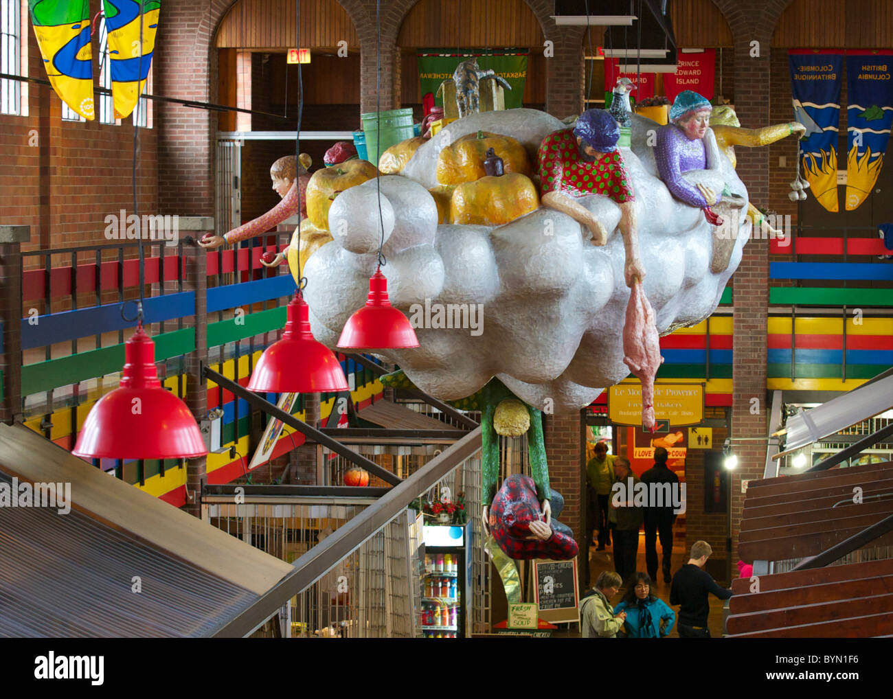 Handcrafted ceiling mobile in Byward Market, Ottawa. Stock Photo