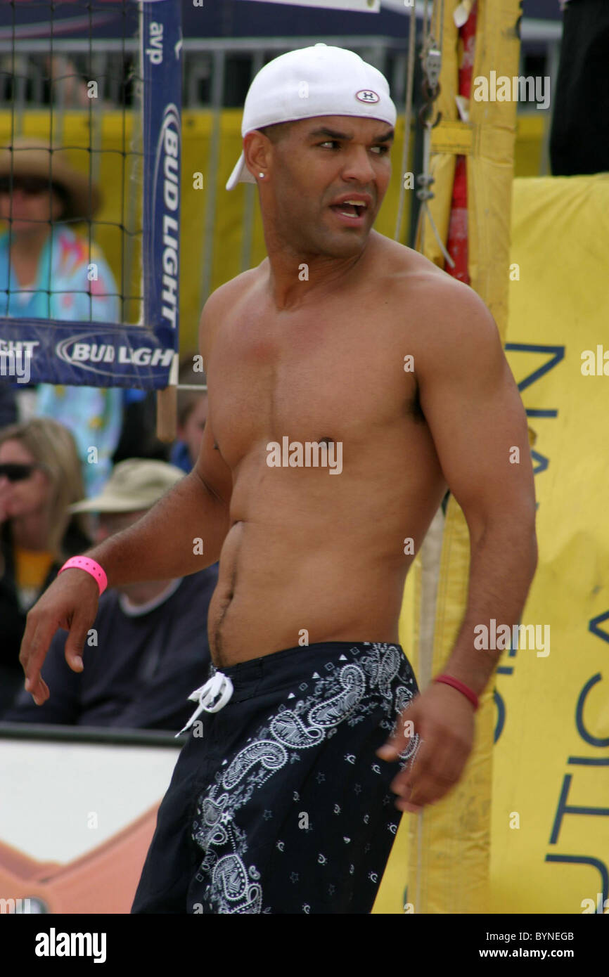 Amaury Nolasco 'Spike for Hope' Celebrity Volleyball Match To benefit the Padres Foundation. At the AVP Pro Vollyball Stock Photo