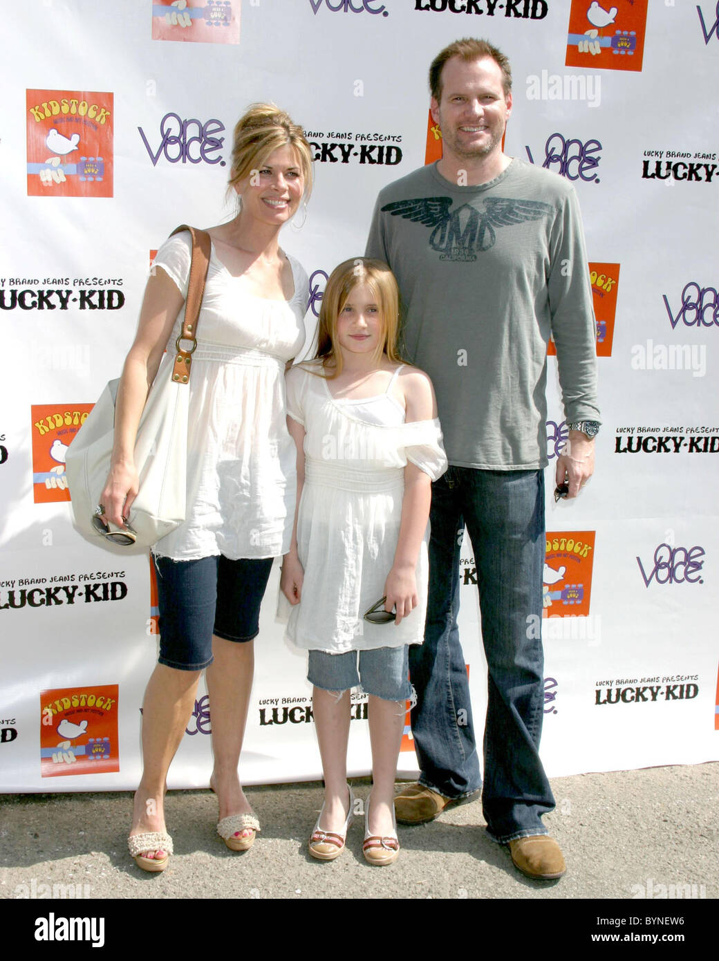 Beth Toussaint, daughter Tess, and Jack Coleman Kidstock Music And Art  Festival at Greystone Mansion Beverly Hills, California Stock Photo - Alamy