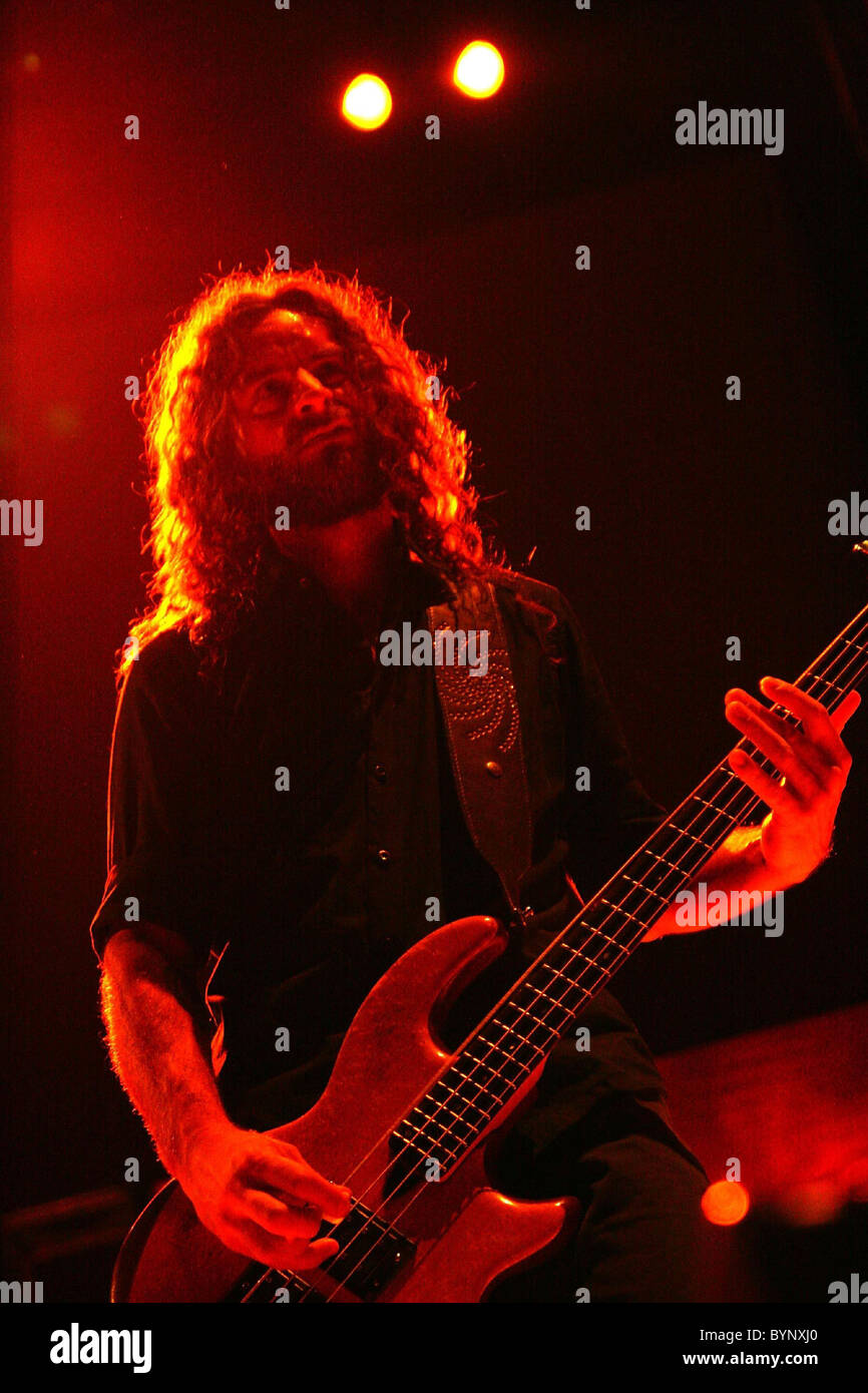 Justin Chancellor of 'Tool' performing at AT&T Center San Antonio