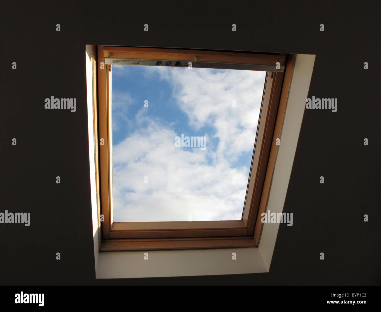 A velux window in an attic conversion, UK Stock Photo