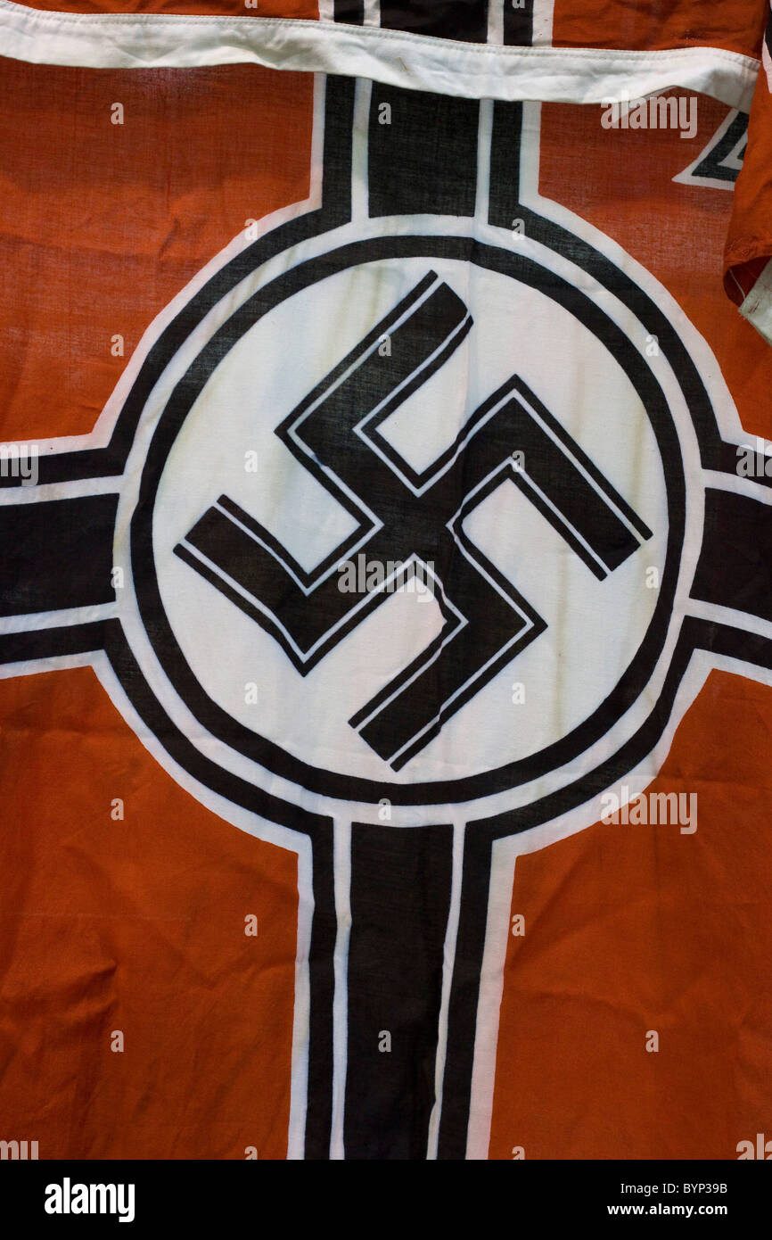 German national war flag, swastika Nazi Germany Stock Photo