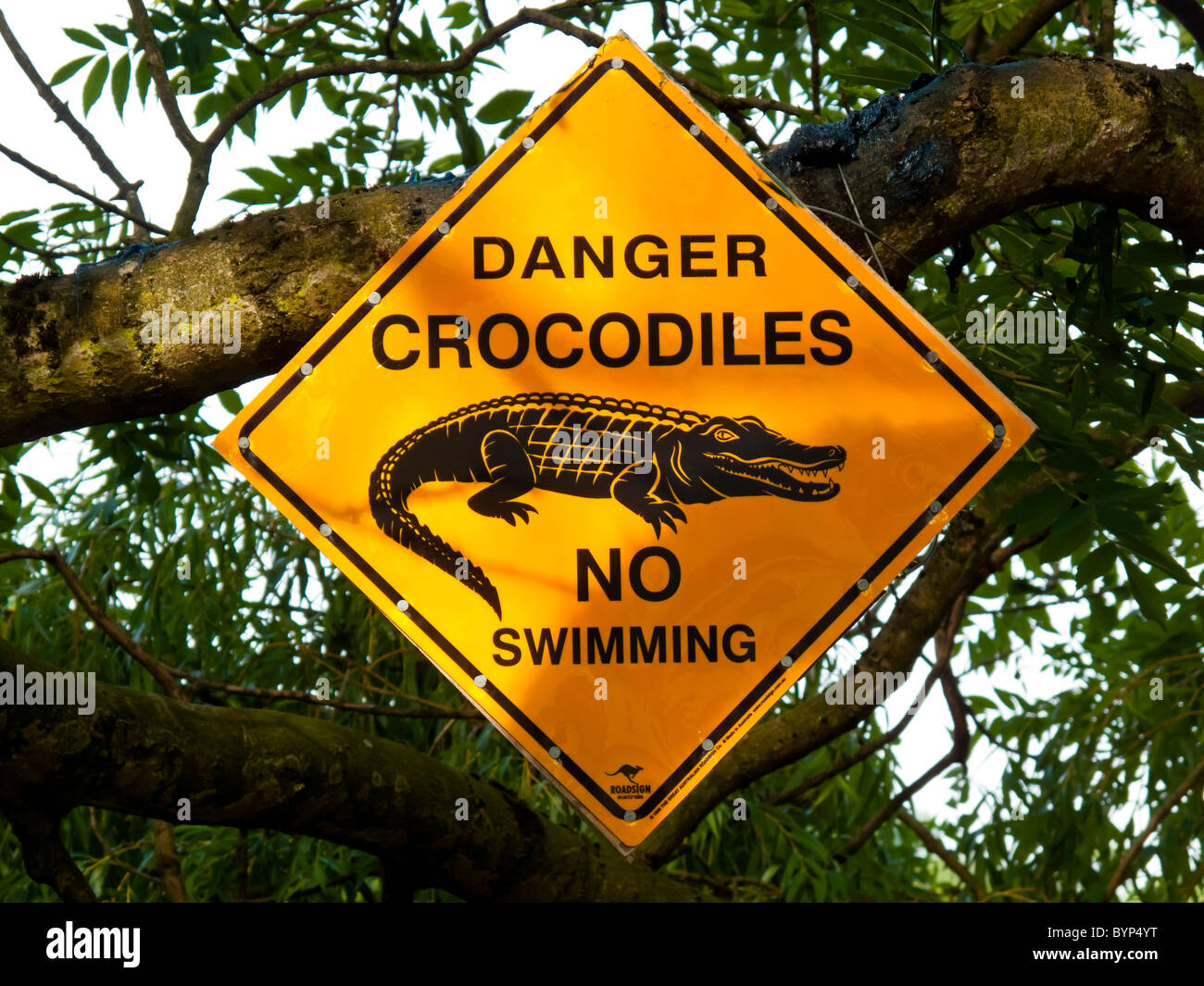 Danger crocodiles no swimming warning hi-res stock photography and images -  Alamy