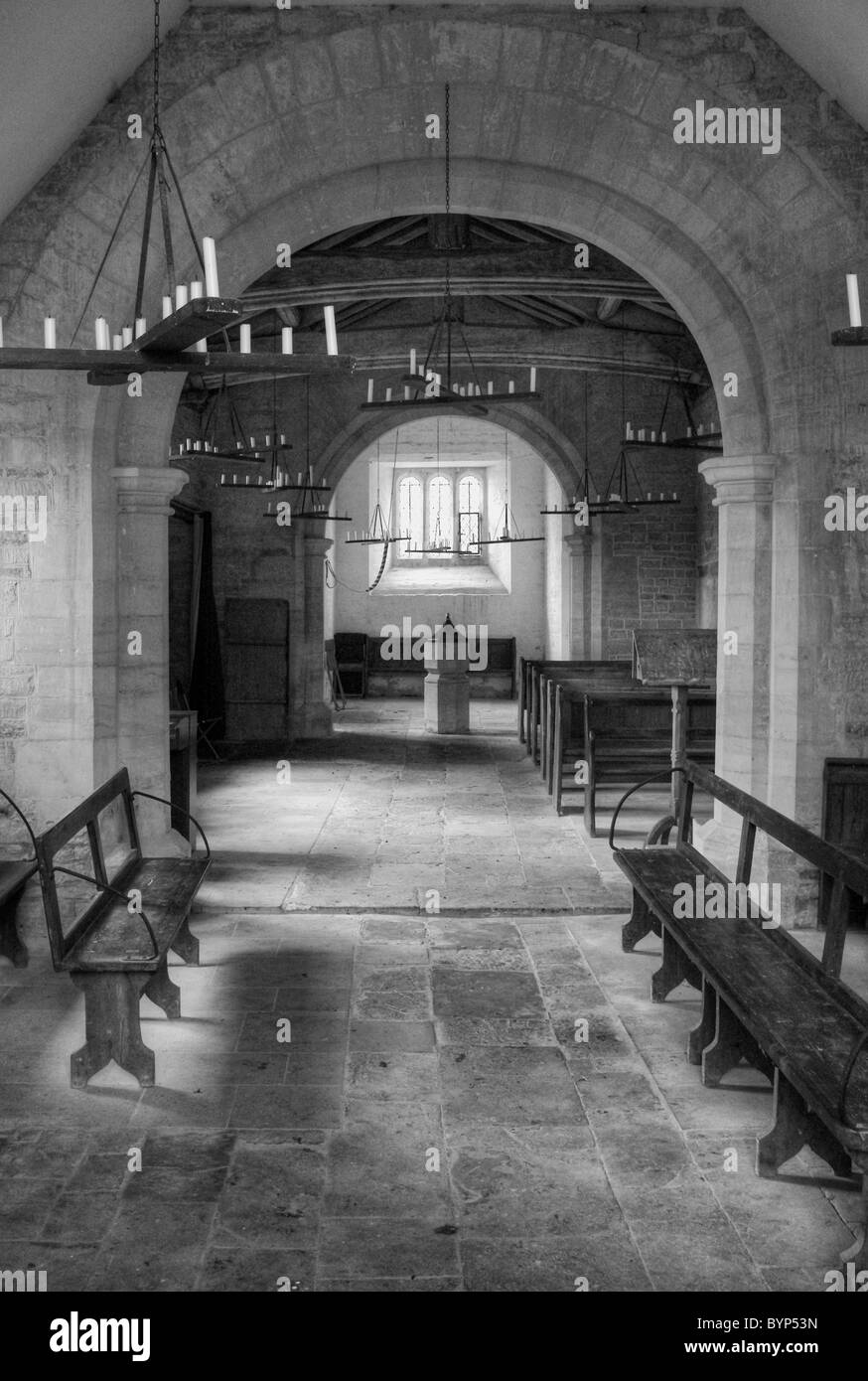The interior of St Bartholemew 's church in the village of Furtho, Northamptonshire, UK Stock Photo