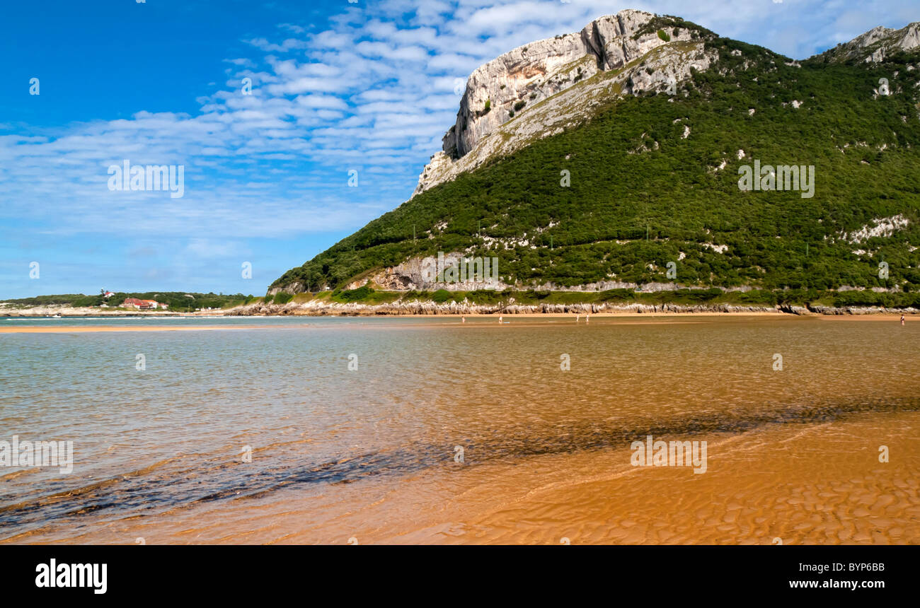 The beach and cliffs at Orinon a small seaside village west of Bilbao in northern Spain Stock Photo