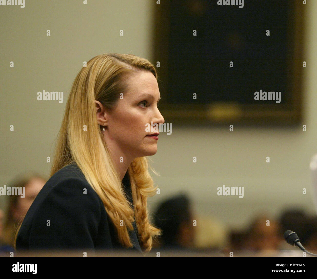 Monica Goodling in court testifying regarding the firing of the 9 US Attorneys Monica Goodling worked for the Dept of Justice Stock Photo