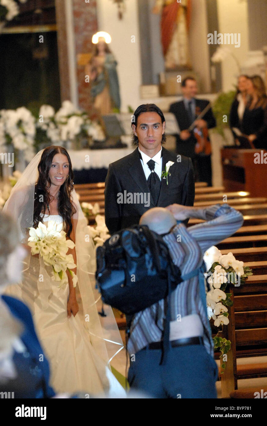 A.C. Milan footballer Alessandro Nesta marries Gabriela Pagnozzi in the