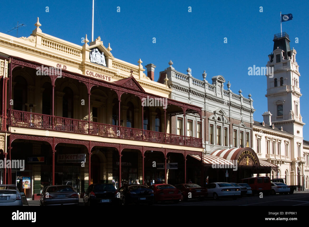 Victorian facades in Lydiard Street North, Ballarat, Victoria, Australia Stock Photo