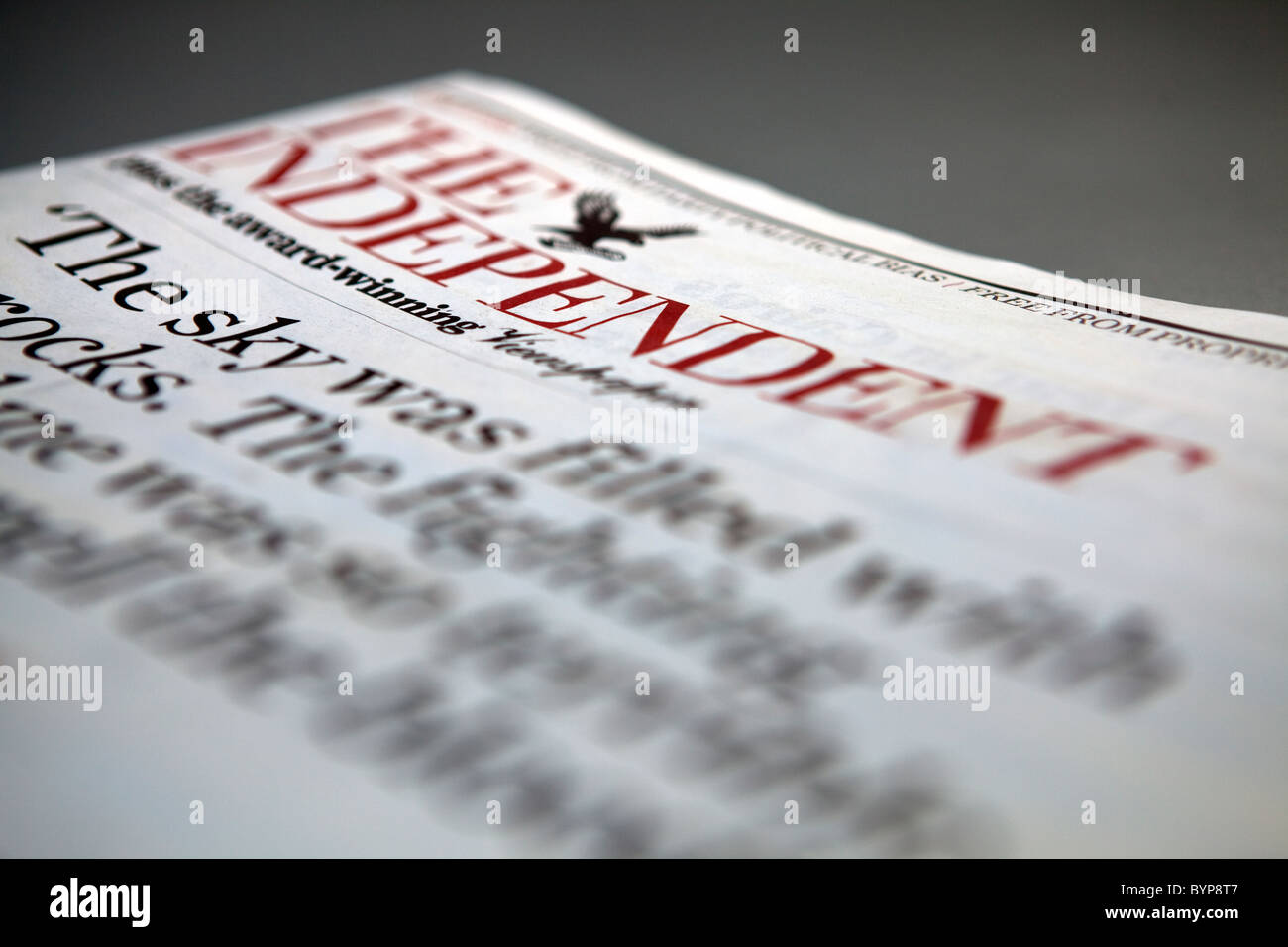 The Independent Newspaper Stock Photo