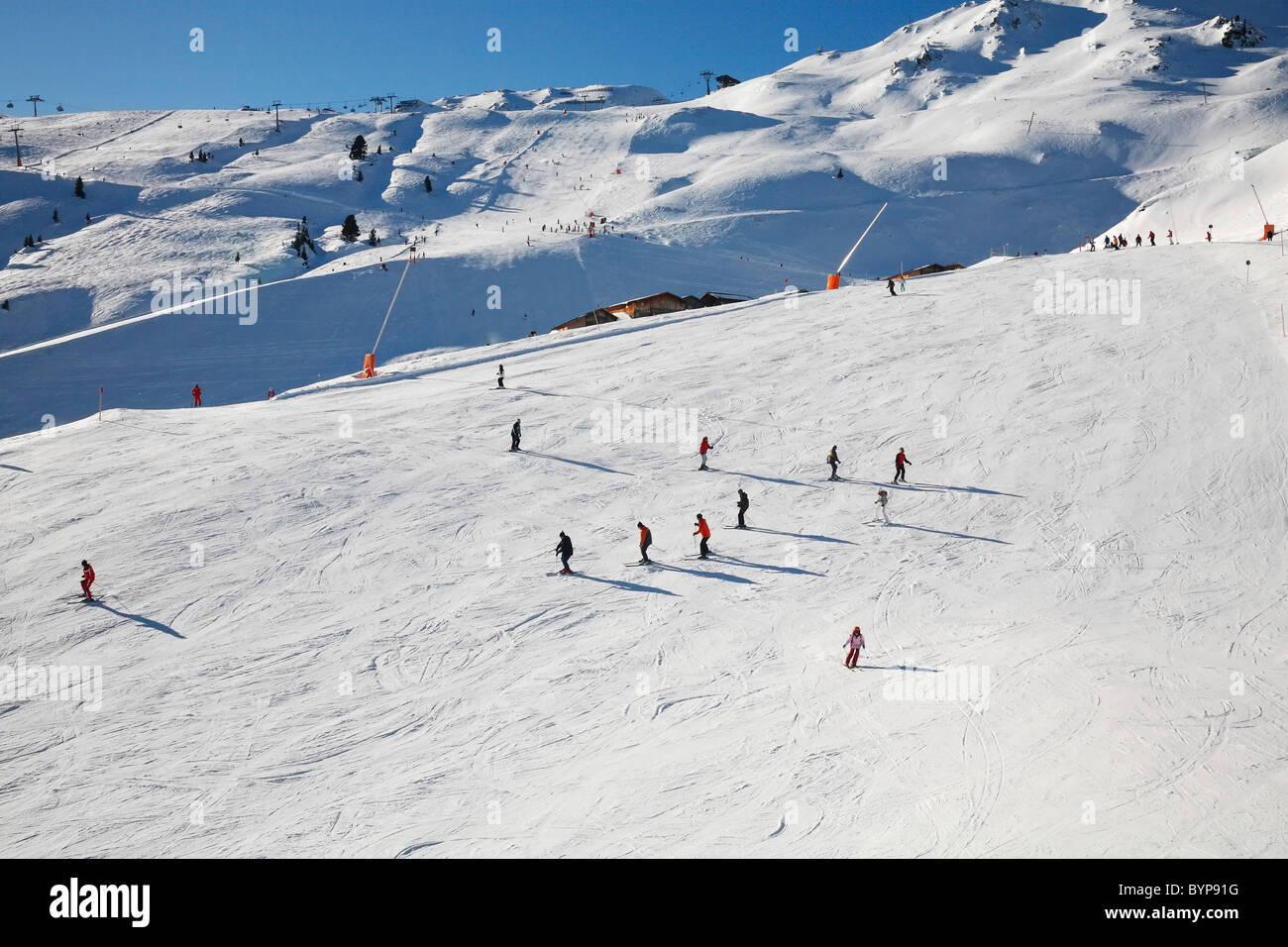Skiing on the hills of Hochzillertal, Austria, Europe Stock Photo