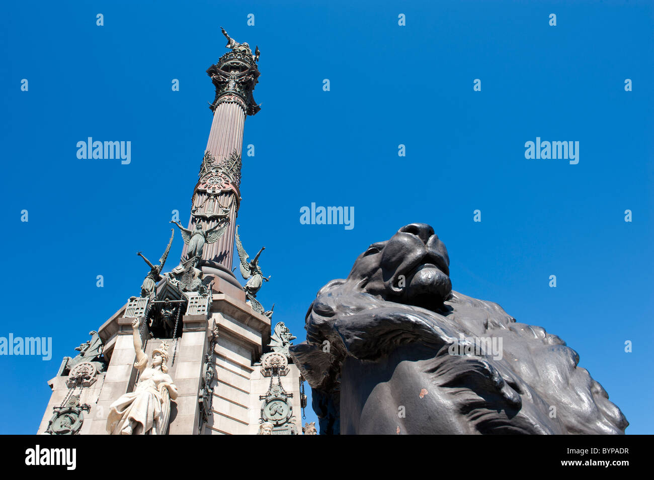 Monument a Colom Monument to Christopher Columbus Stock Photo