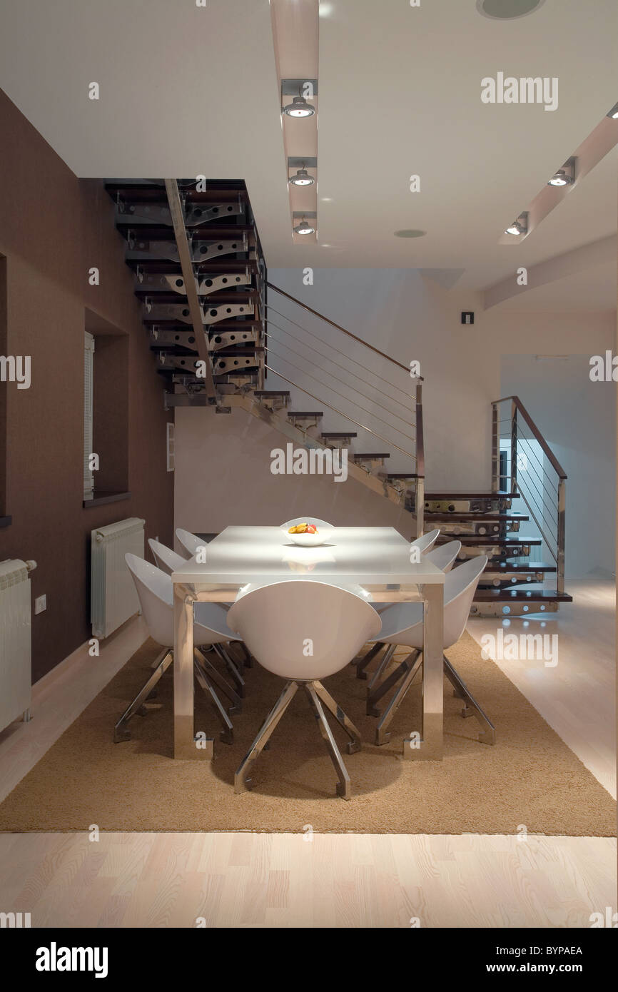 Modern house interiors, contemporary architectural design Stock Photo