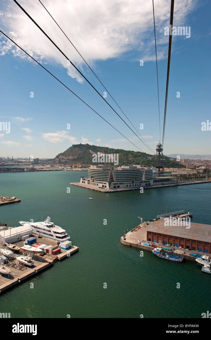 Cable Car Ride Over Barcelona Stock Photo Alamy