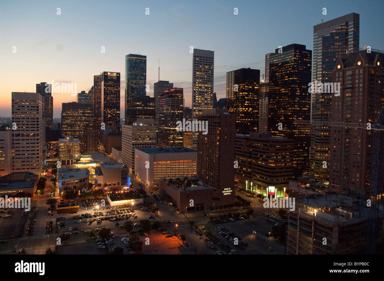 Skyline of downtown Houston, Texas, USA Stock Photo