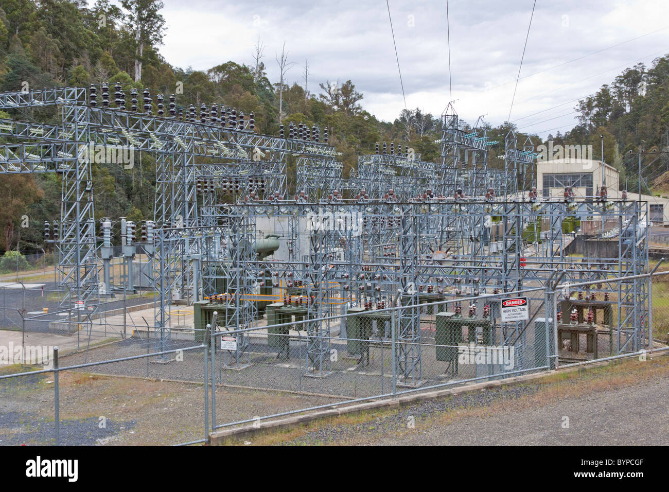Hydroelectric Power, A huge industry in Tasmania, Australia Stock Photo