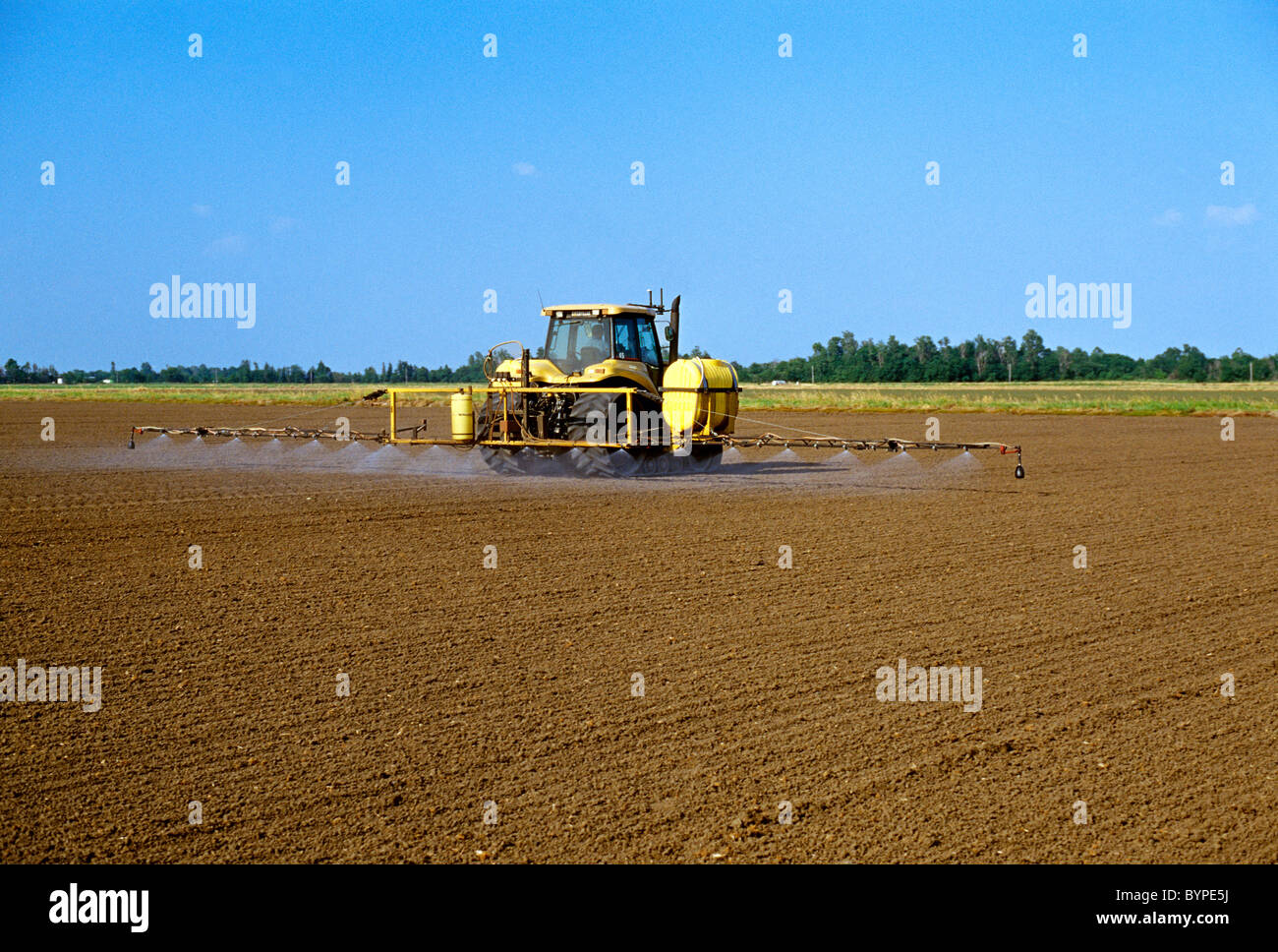 Ground application of preemergence herbicide following the planting