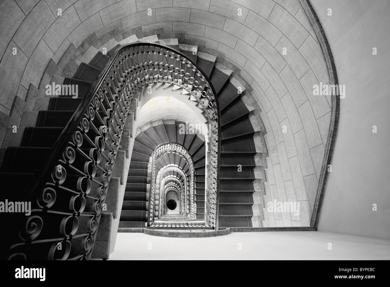 Staircase Perspective, Marriott Grand Flora Hotel, Rome, Italy Stock Photo