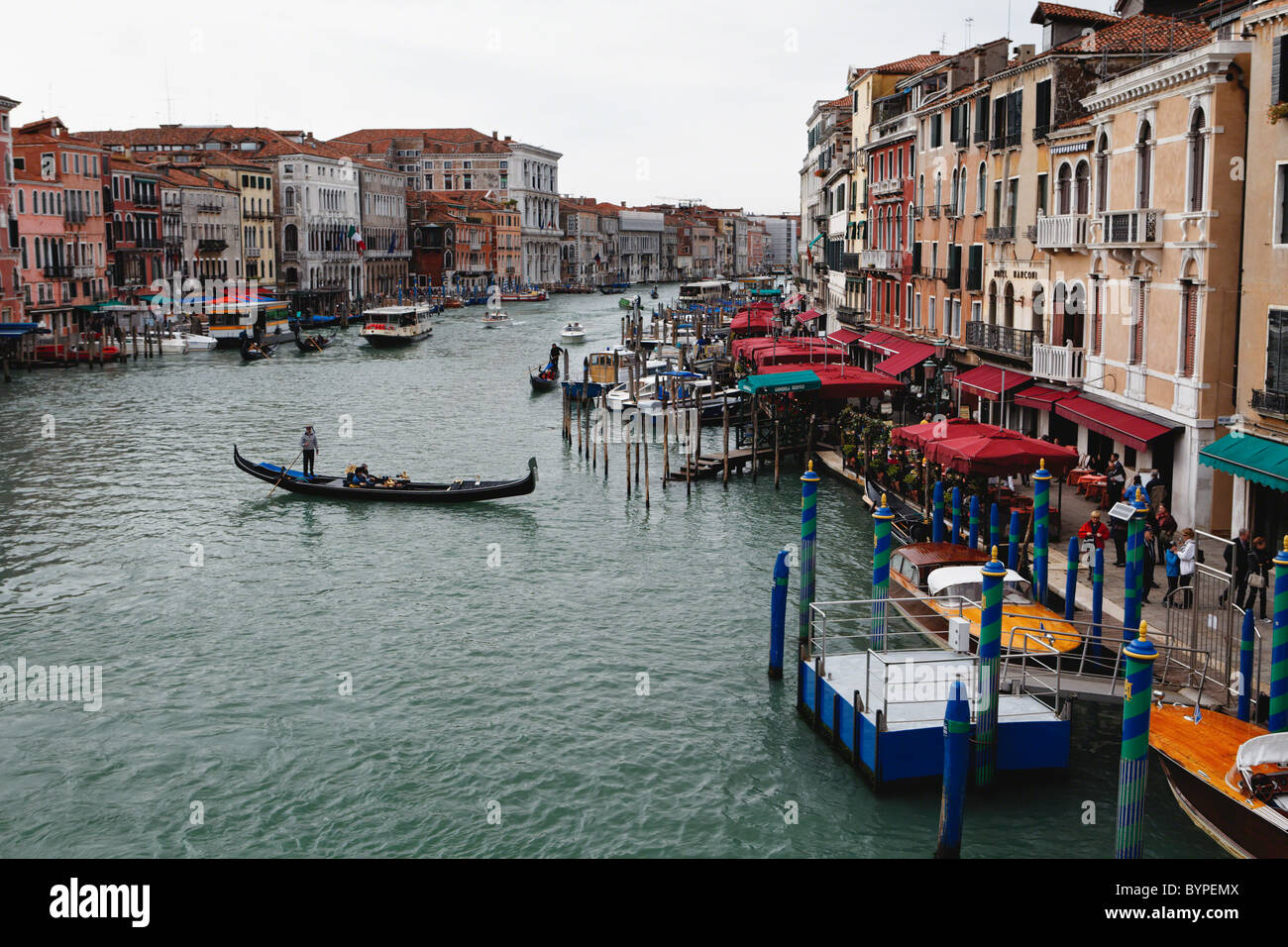 View of Grand Canal From Rialto Bridge, Venice, Italy Stock Photo