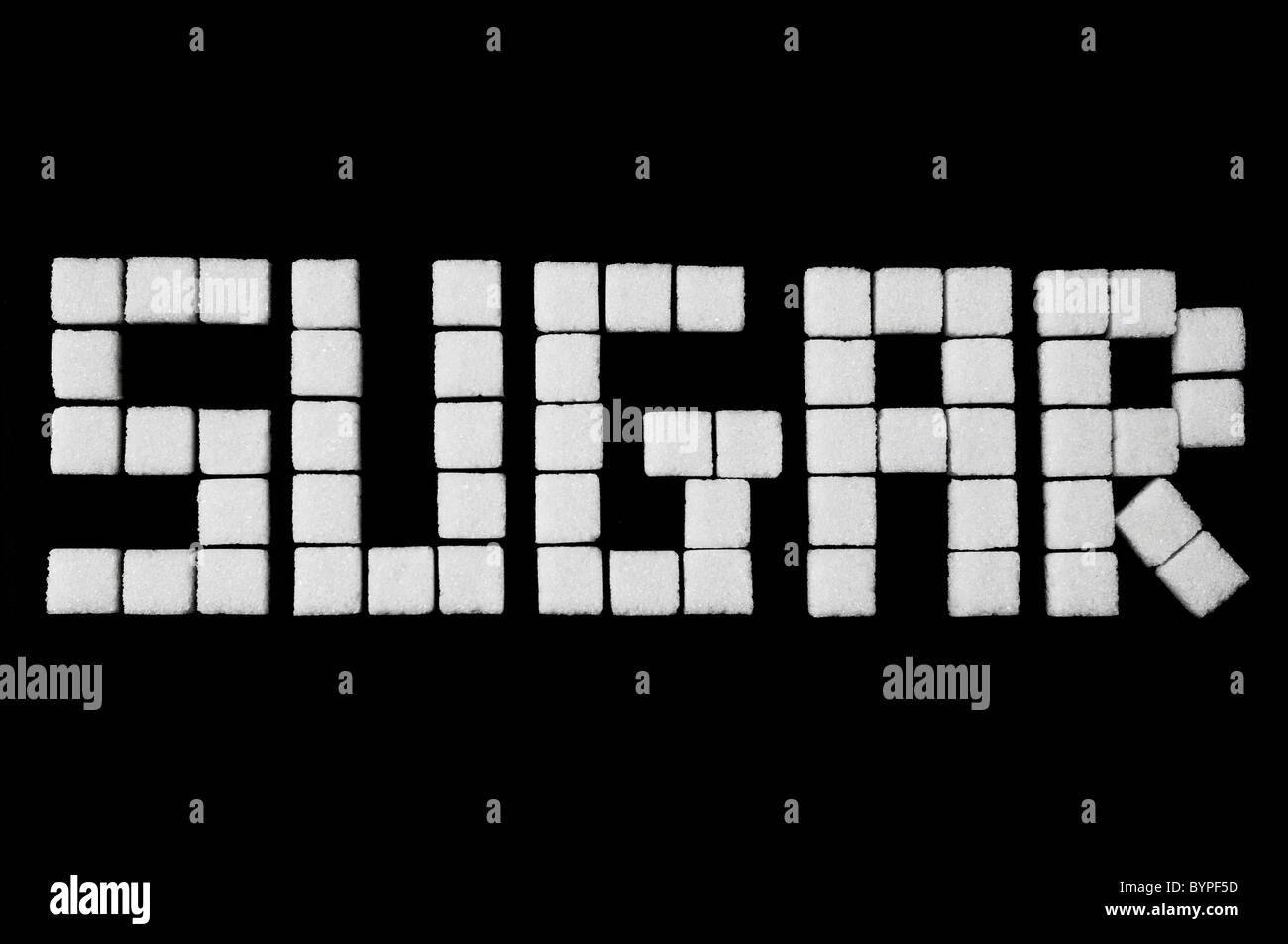 das Wort Sugar aus Wuerfelzucker zusammengesetzt, Word, sugar cubes