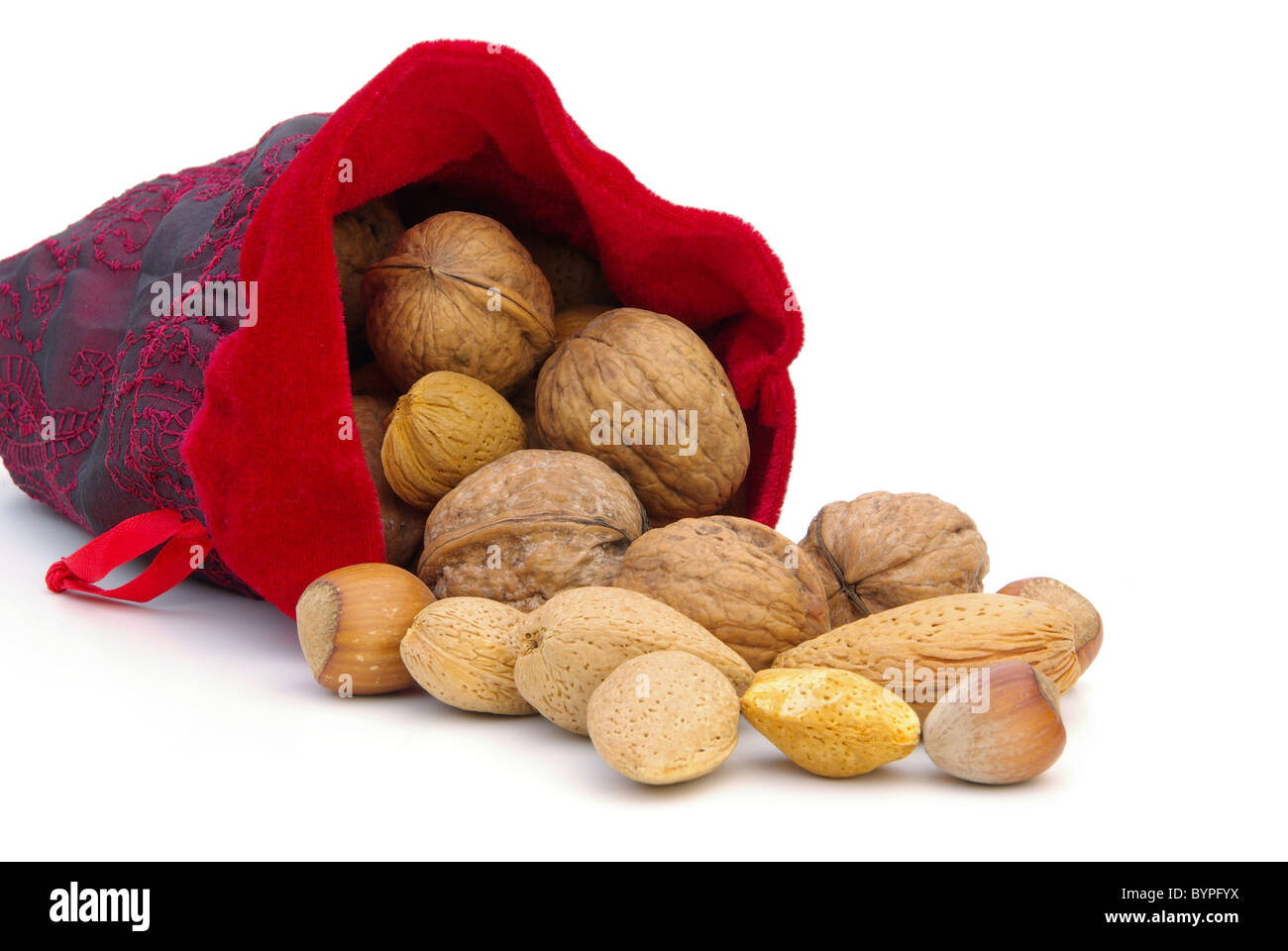 Nüsse im Sack - nuts in sack 01 Stock Photo