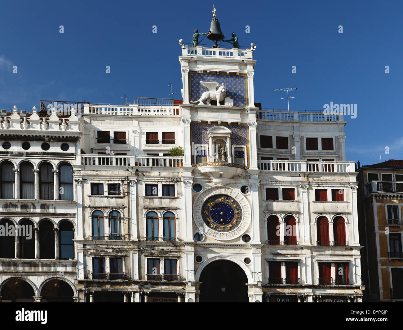 View of the St Mark's Clock tower, Venice, Italy Stock Photo Alamy