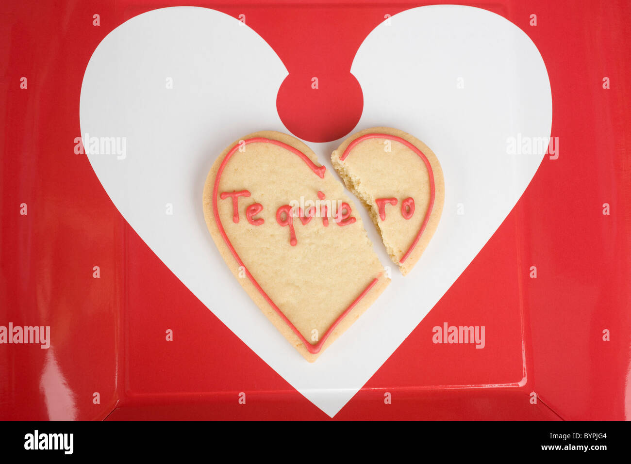 Broken heartshaped cookie Stock Photo Alamy