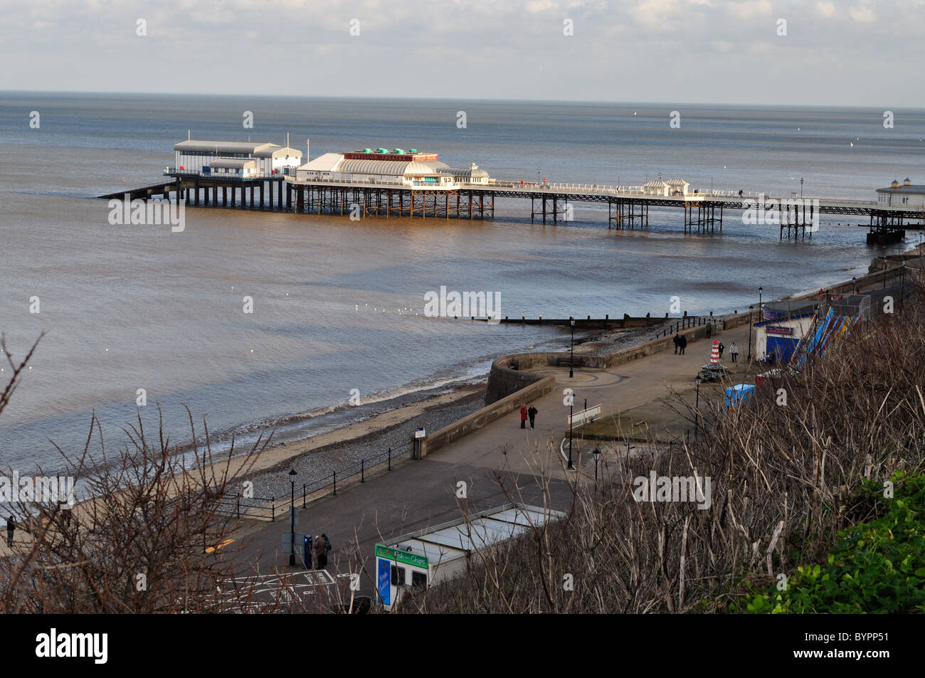 Cromer Pier in winter, Norfolk. Cromer Pier has survived the times and tides. Stock Photo