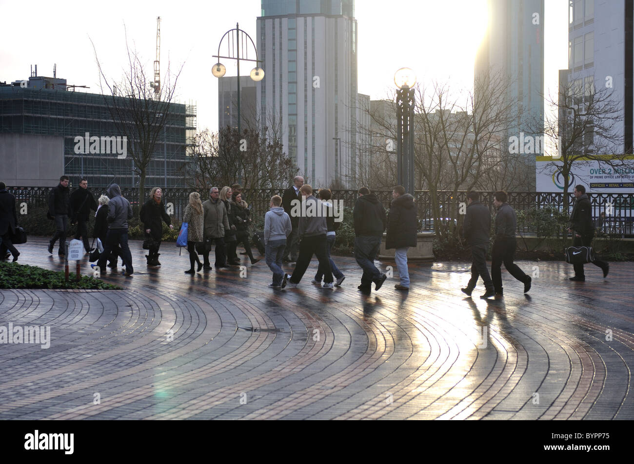 Morning commuters in Birmingham city centre, UK Stock Photo