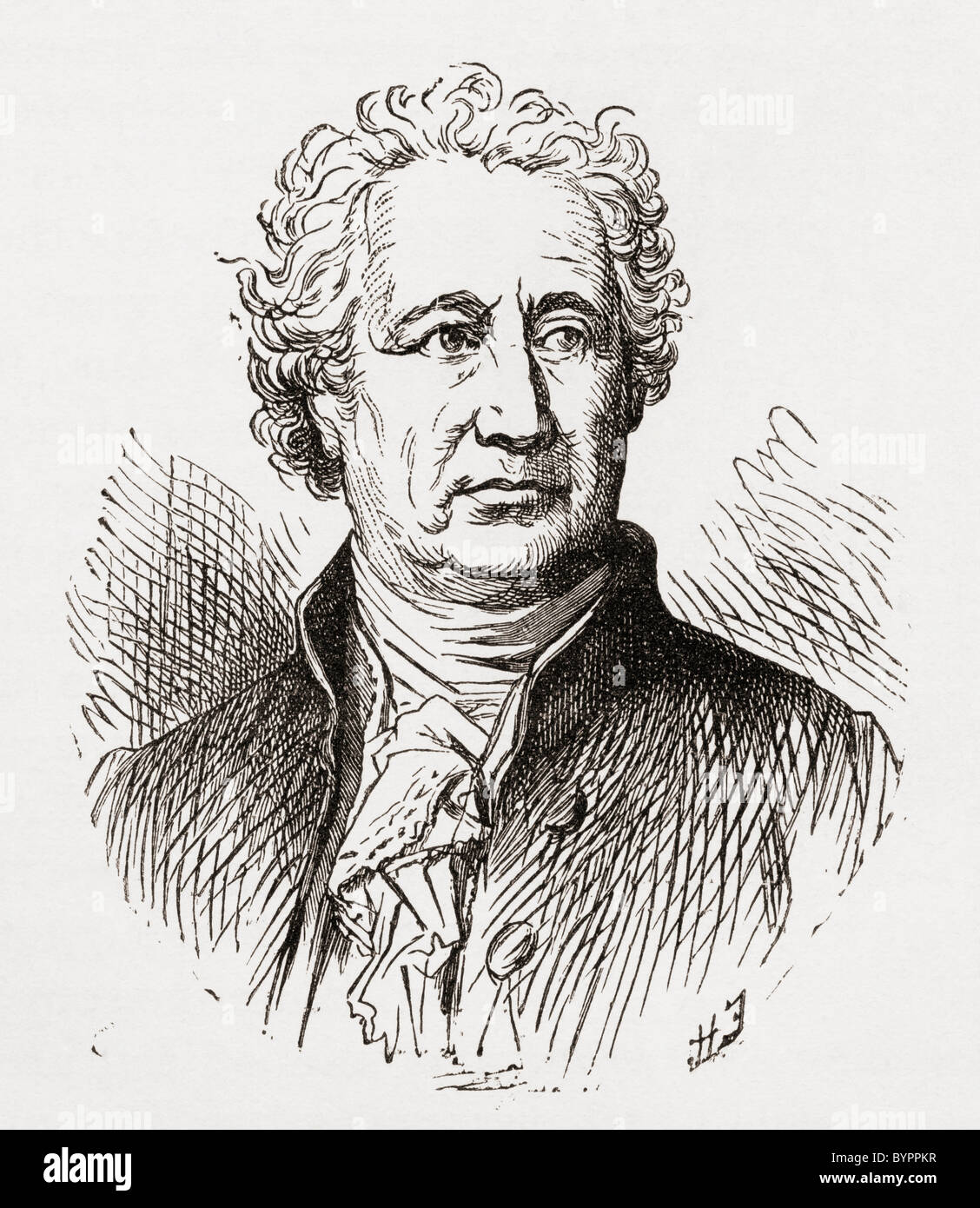 Johann Wolfgang von Goethe, 1749 to 1832. German writer and polymath. Stock Photo
