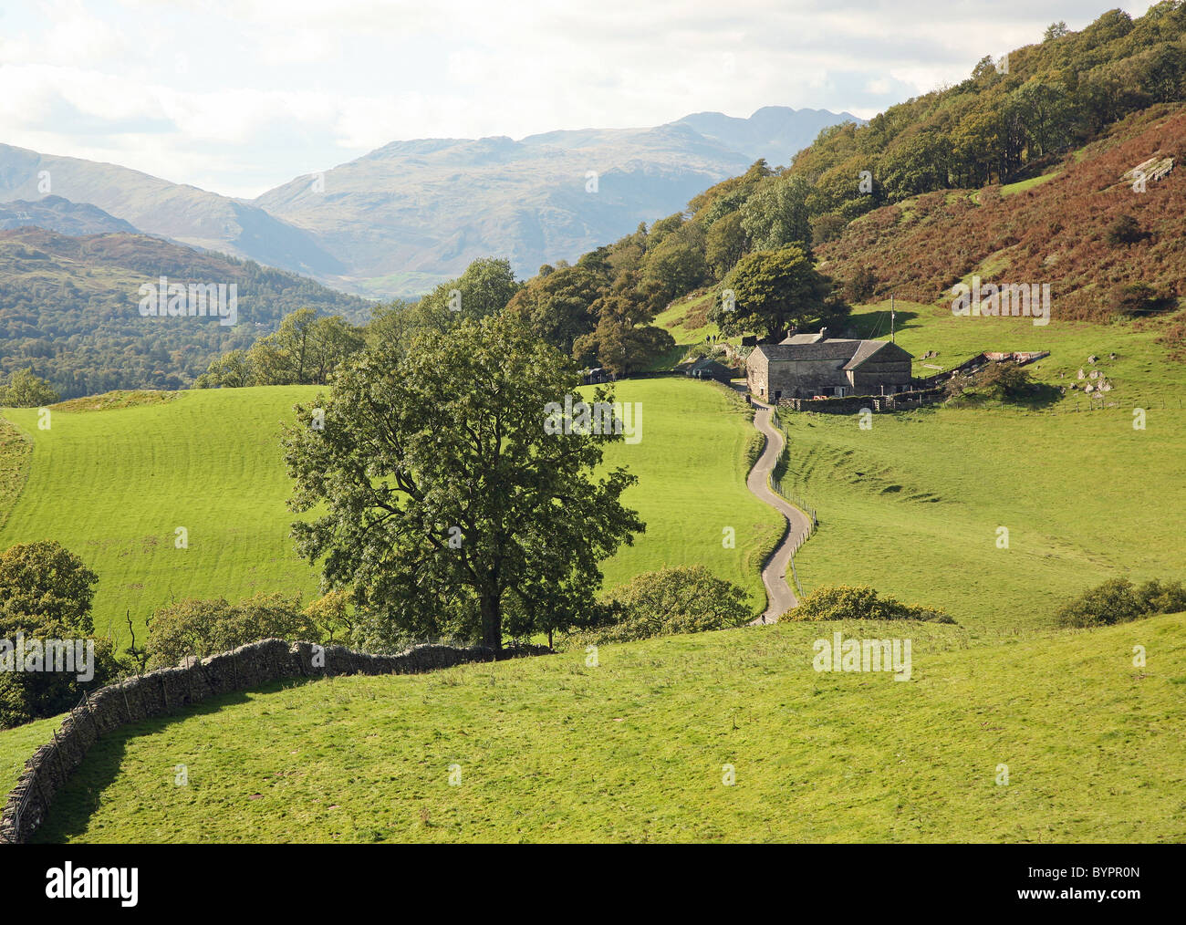 A winding farm track between Troutbeck and Ambleside English Lake