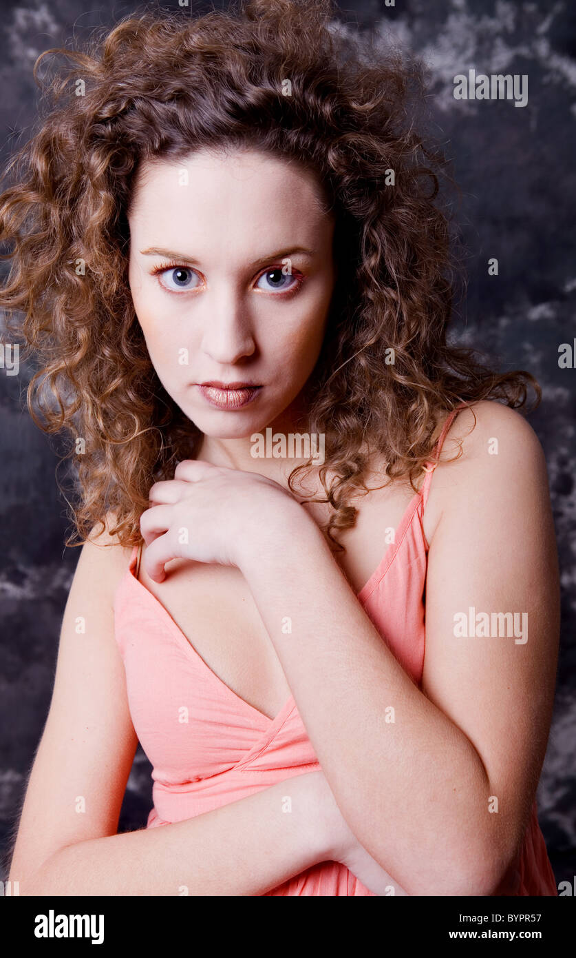 an young beautiful woman close up portrait Stock Photo - Alamy