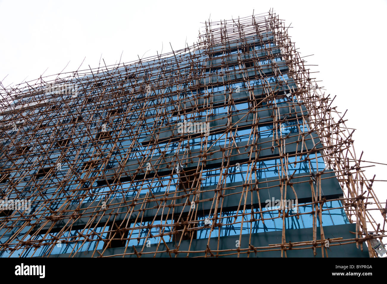 India, Rajasthan, Jaipur example of traditional Indian scaffolding used
