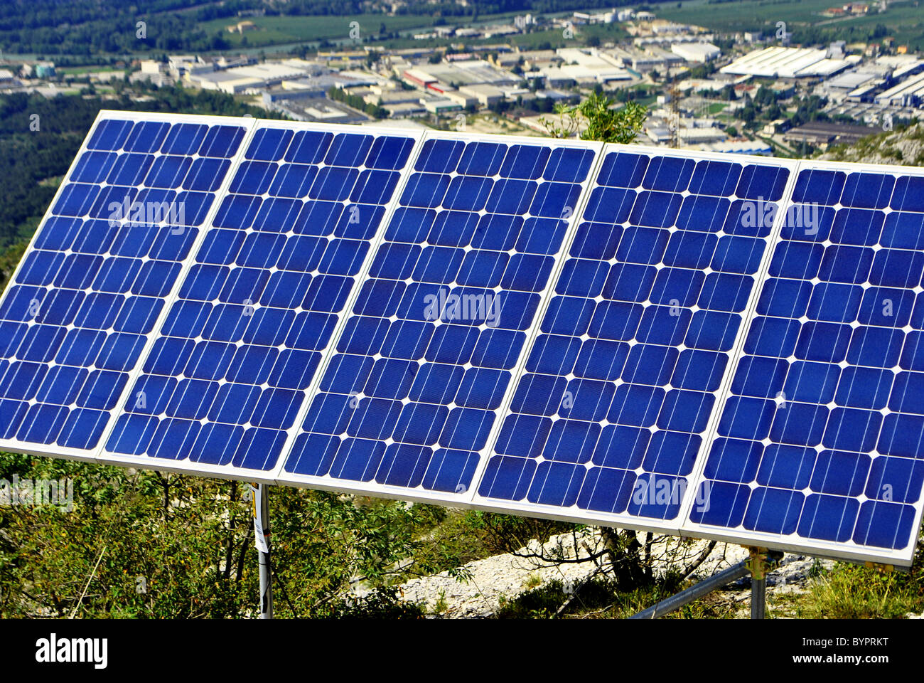 Green economic, solar panels to produce electricity from the sun Stock Photo Alamy