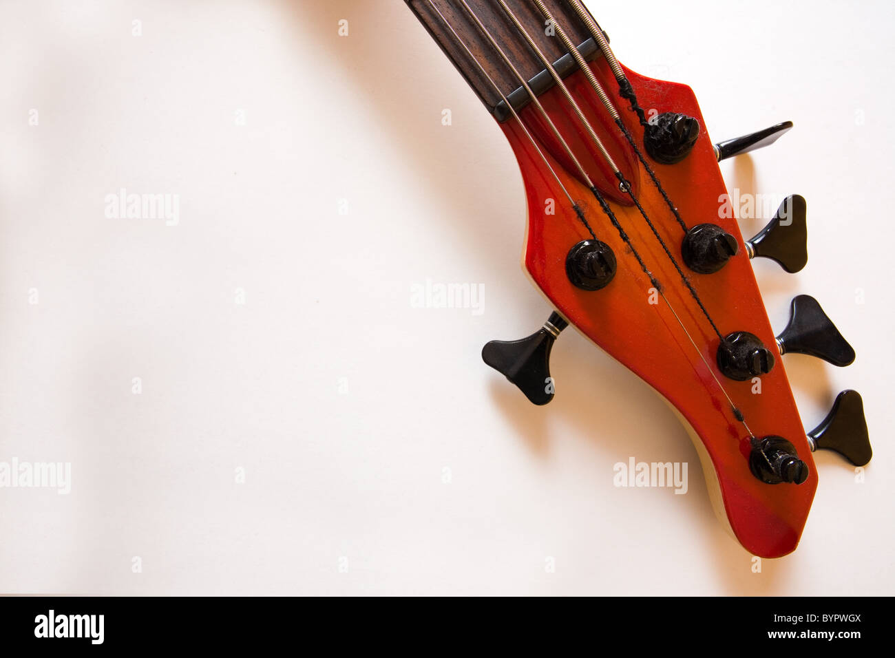 Details of bass guitar with 5 strings Stock Photo Alamy