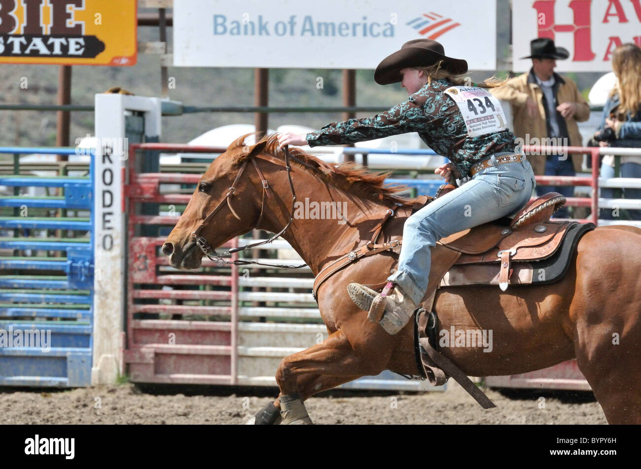 Barrel racing, Rodeo, Salmon, Idaho Stock Photo Alamy