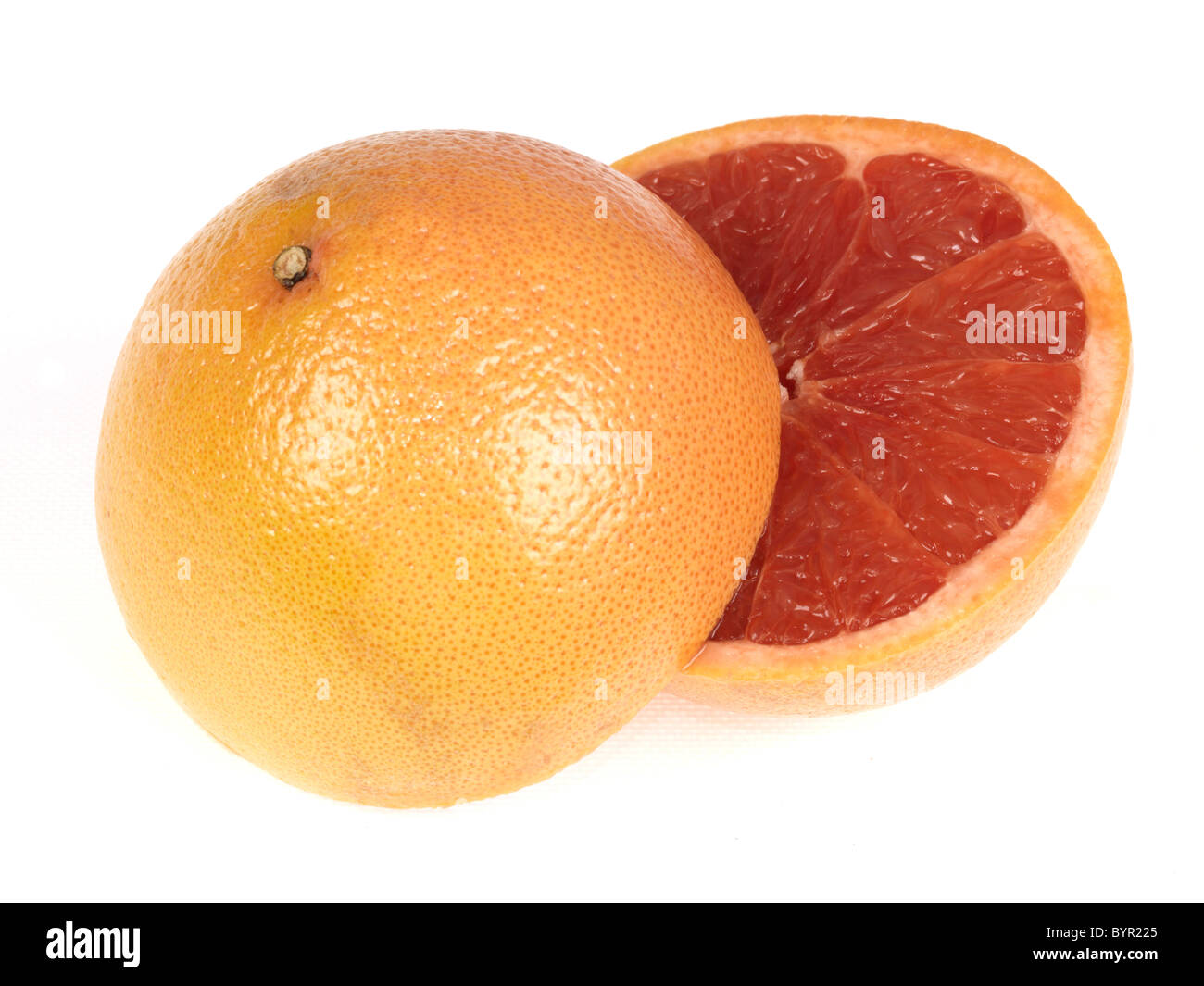 Healthy Fresh Sweet Ripe Breakfast Pink Grapefruit With No People Against A White Background And A Clipping Path Stock Photo