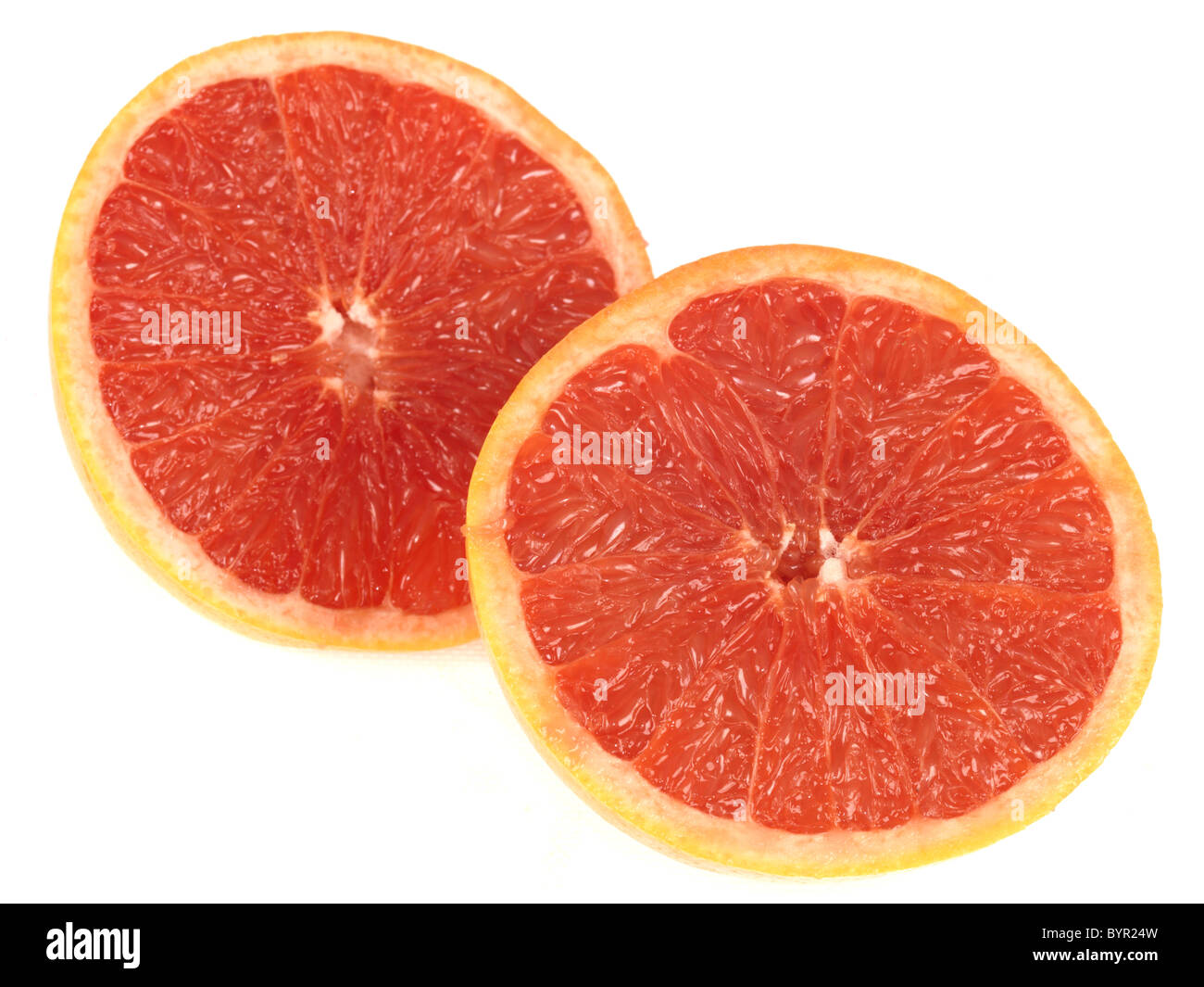 Healthy Fresh Sweet Ripe Breakfast Pink Grapefruit With No People Against A White Background And A Clipping Path Stock Photo