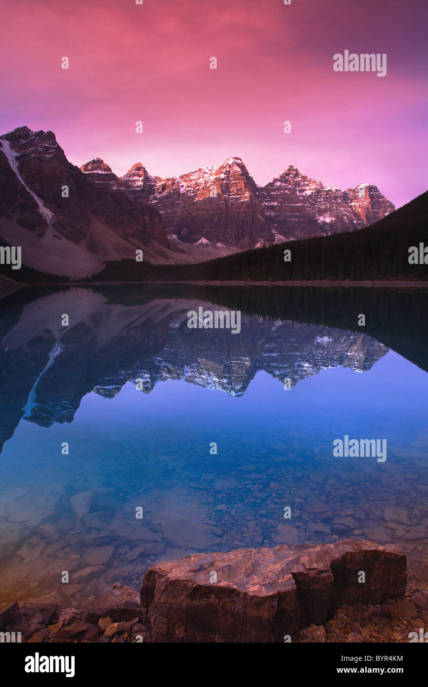 moraine lake's valley of the ten peaks; lake louise, alberta, canada