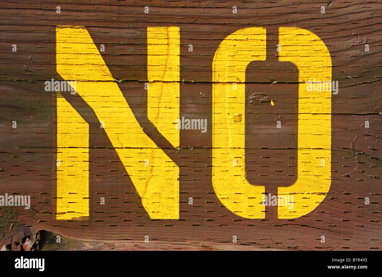 no sign stenciled on wood Stock Photo