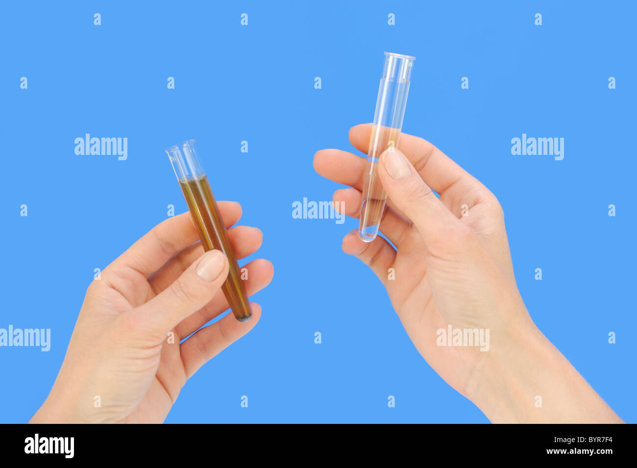 Clean and dirty water samples in test tube Stock Photo Alamy