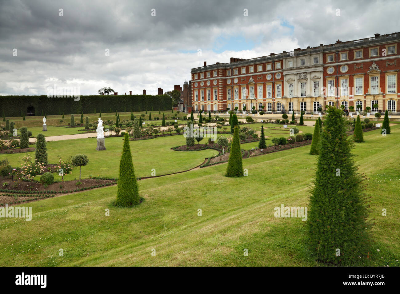 South privy Gardens of Hampton Court Palace Stock Photo