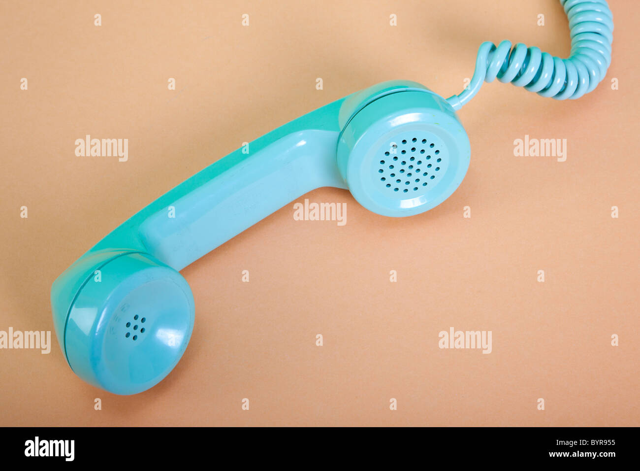 vintage American green telephone receiver off the hook Stock Photo Alamy