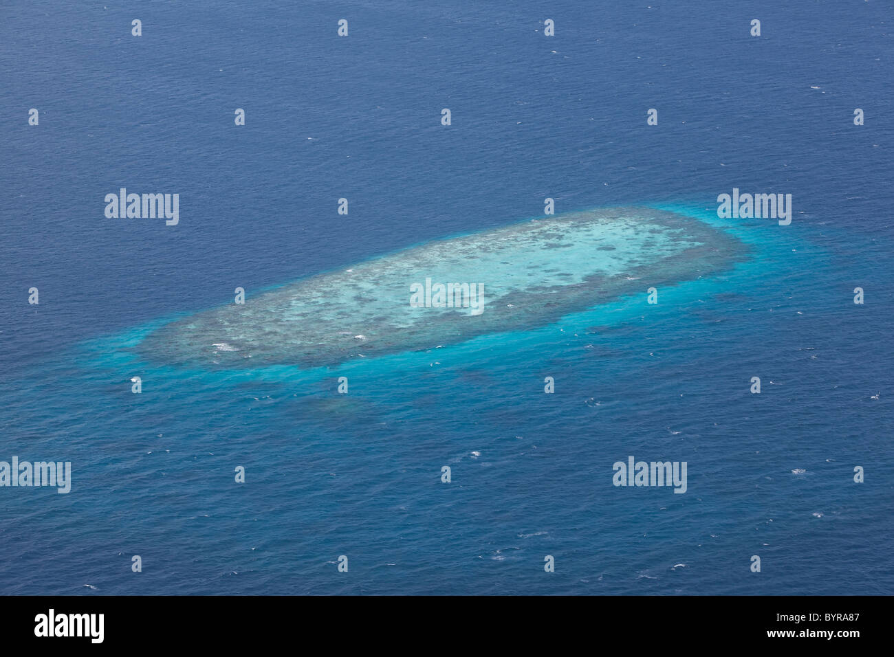 Aerial image of Maldivian Island from the air Stock Photo