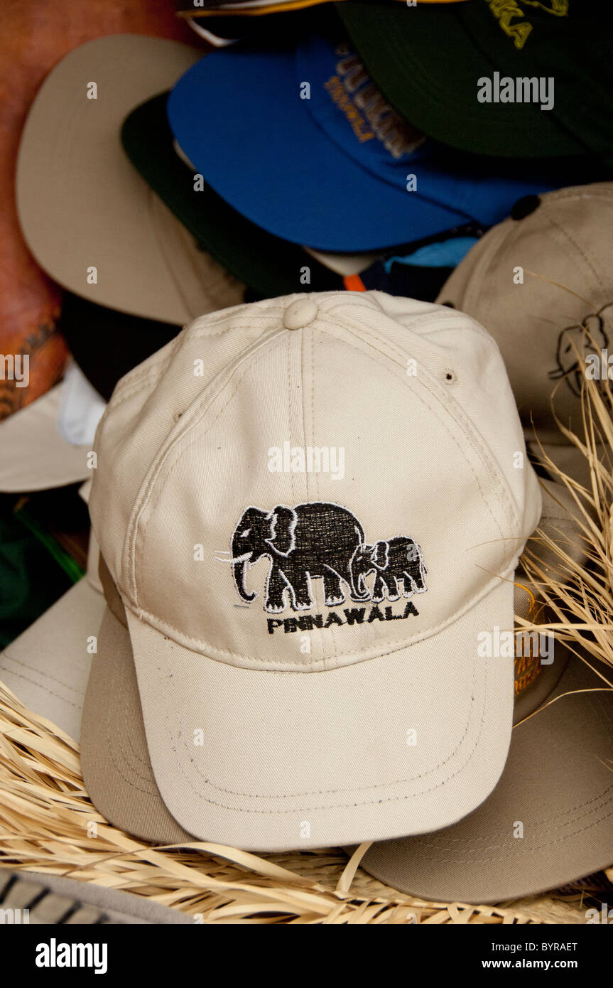 Sri Lanka, Pinnawala Elephant Orphanage. Typical souvenir hats Stock