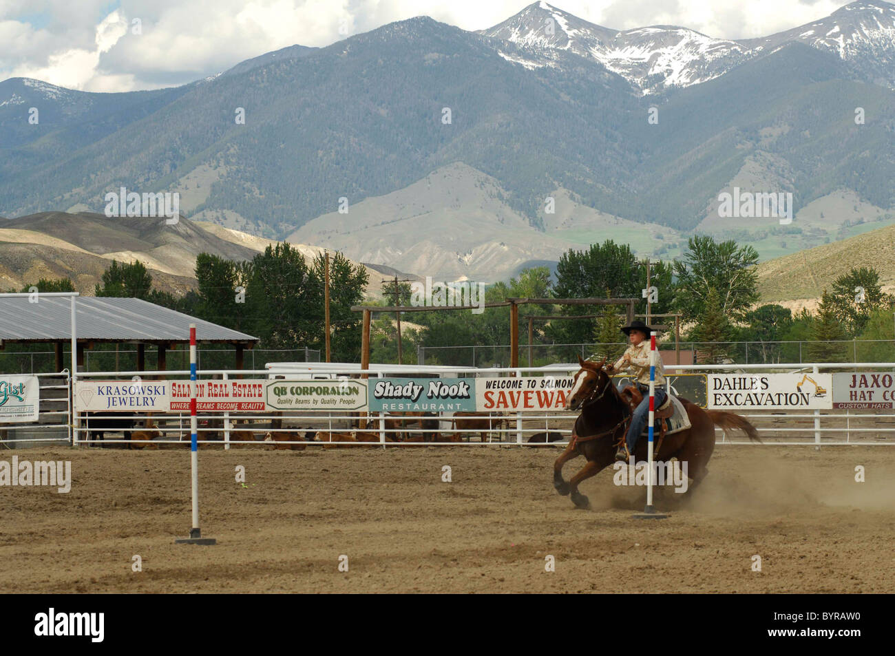 Pole Bending, Rodeo, Salmon, Idaho, Teen, Teenager, Horse, Horses ...
