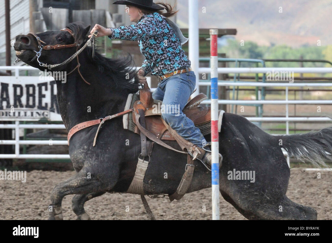 Pole Bending, Rodeo, Salmon, Idaho, Teen, Teenager, Horse, Horses ...