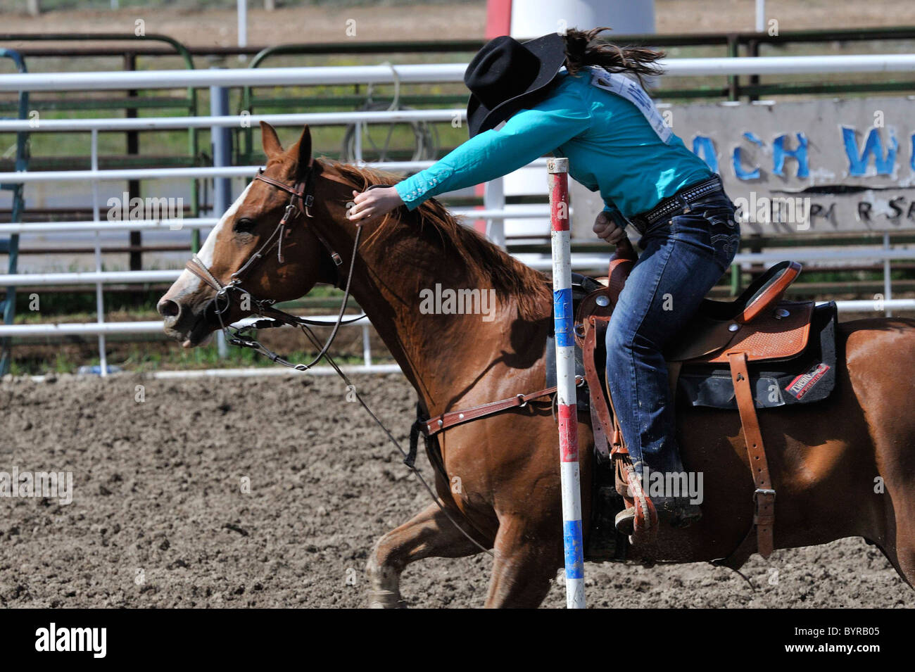 Pole Bending, Rodeo, Salmon, Idaho, Teen, Teenager, Horse, Horses ...